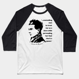 Simone de Beauvoir Portrait and Quote Baseball T-Shirt